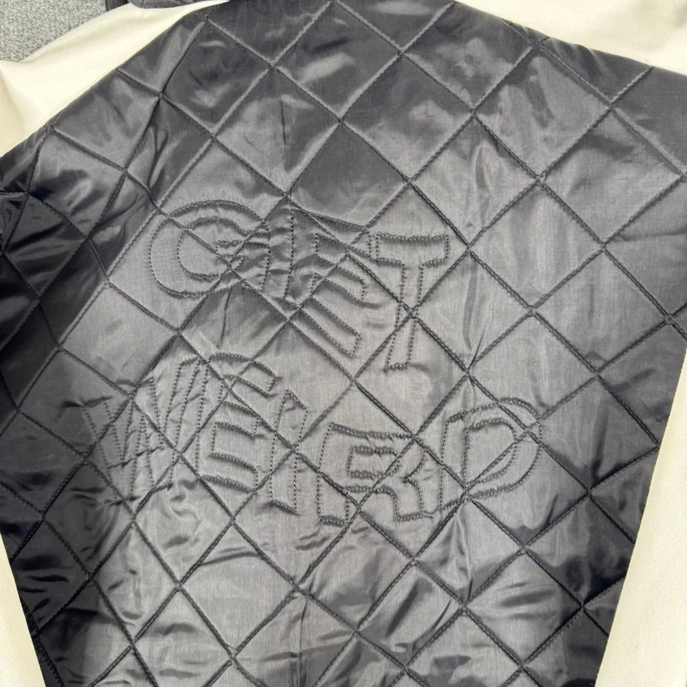 Anti Social Social Club Jacket Mens XL Black Quilted Get Weird Bomber Streetwear